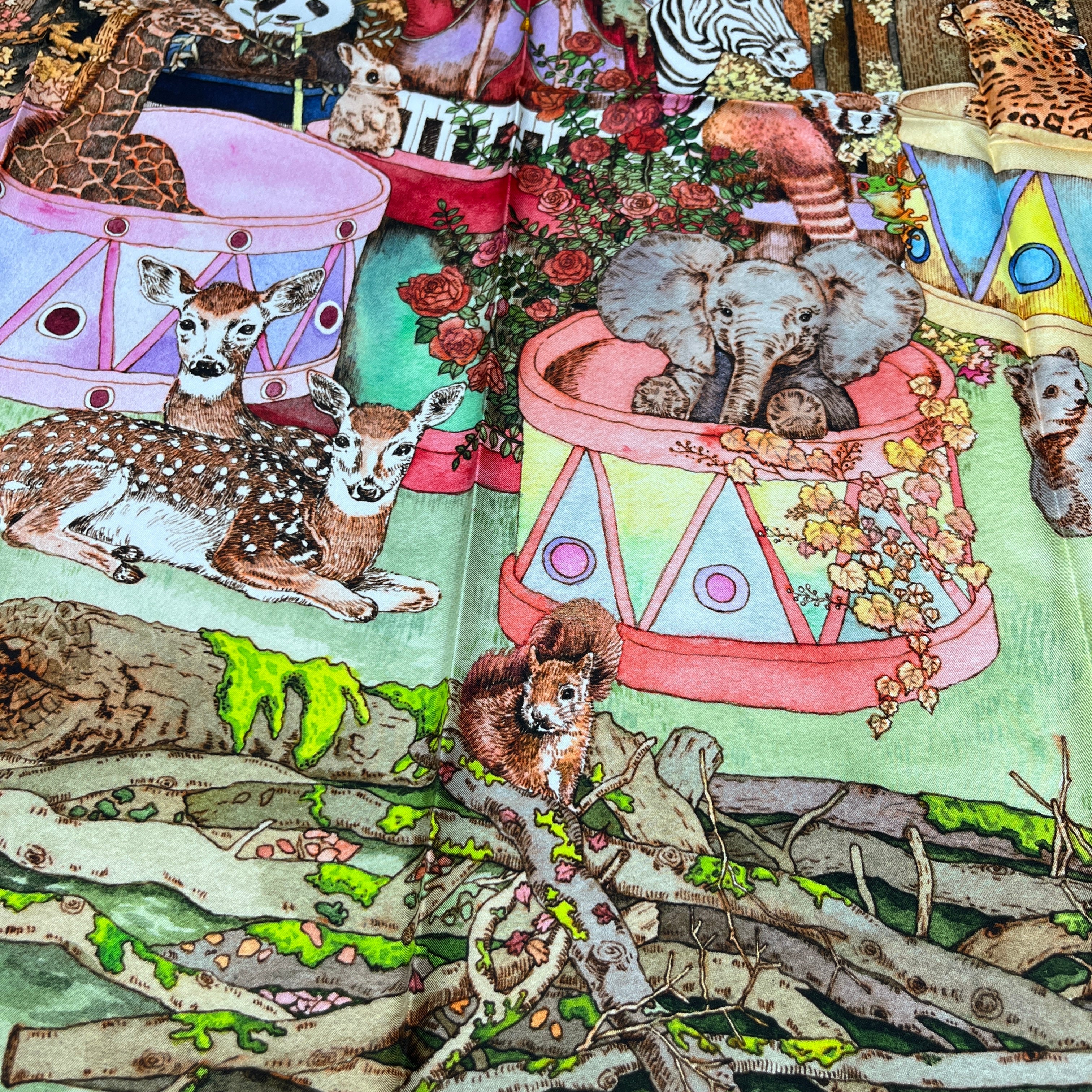 The Forest Circus｜ Designer Silk Scarf | Heavyweight | Double Sided