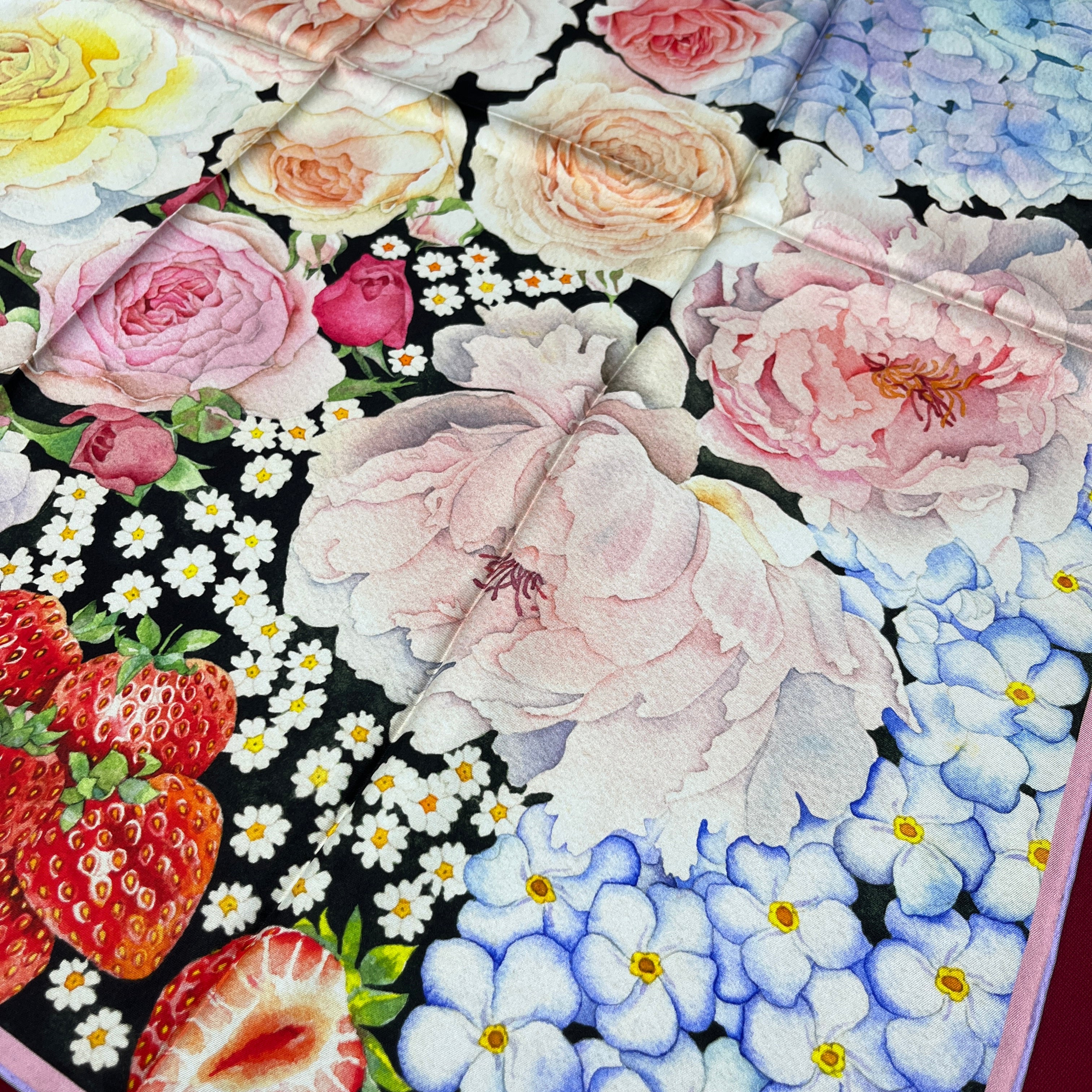 Garden Sonata｜ Designer Silk Scarf | Heavyweight | Double Sided