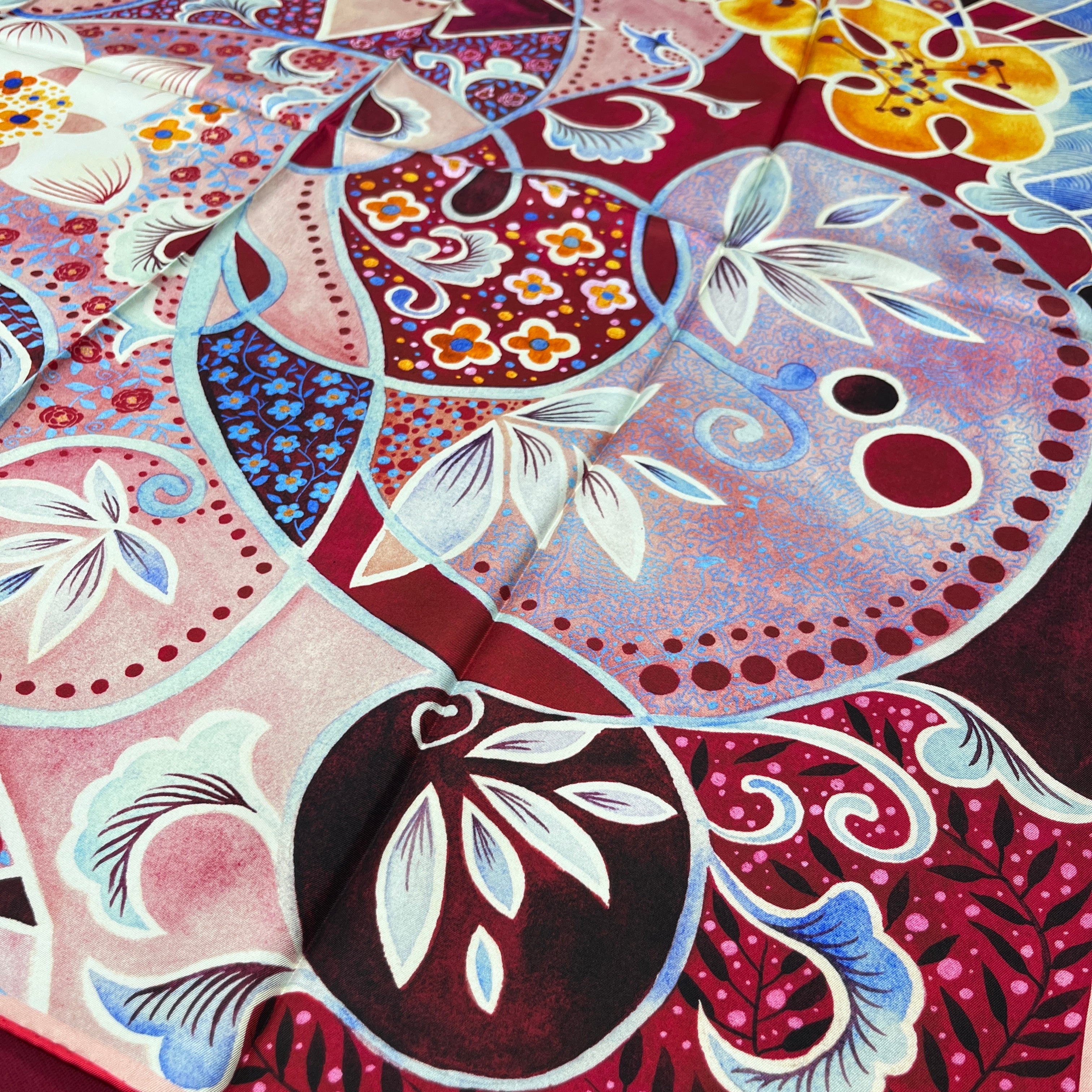 Rhythms of Bloom A｜ Designer Silk Scarf | Heavyweight | Double Sided