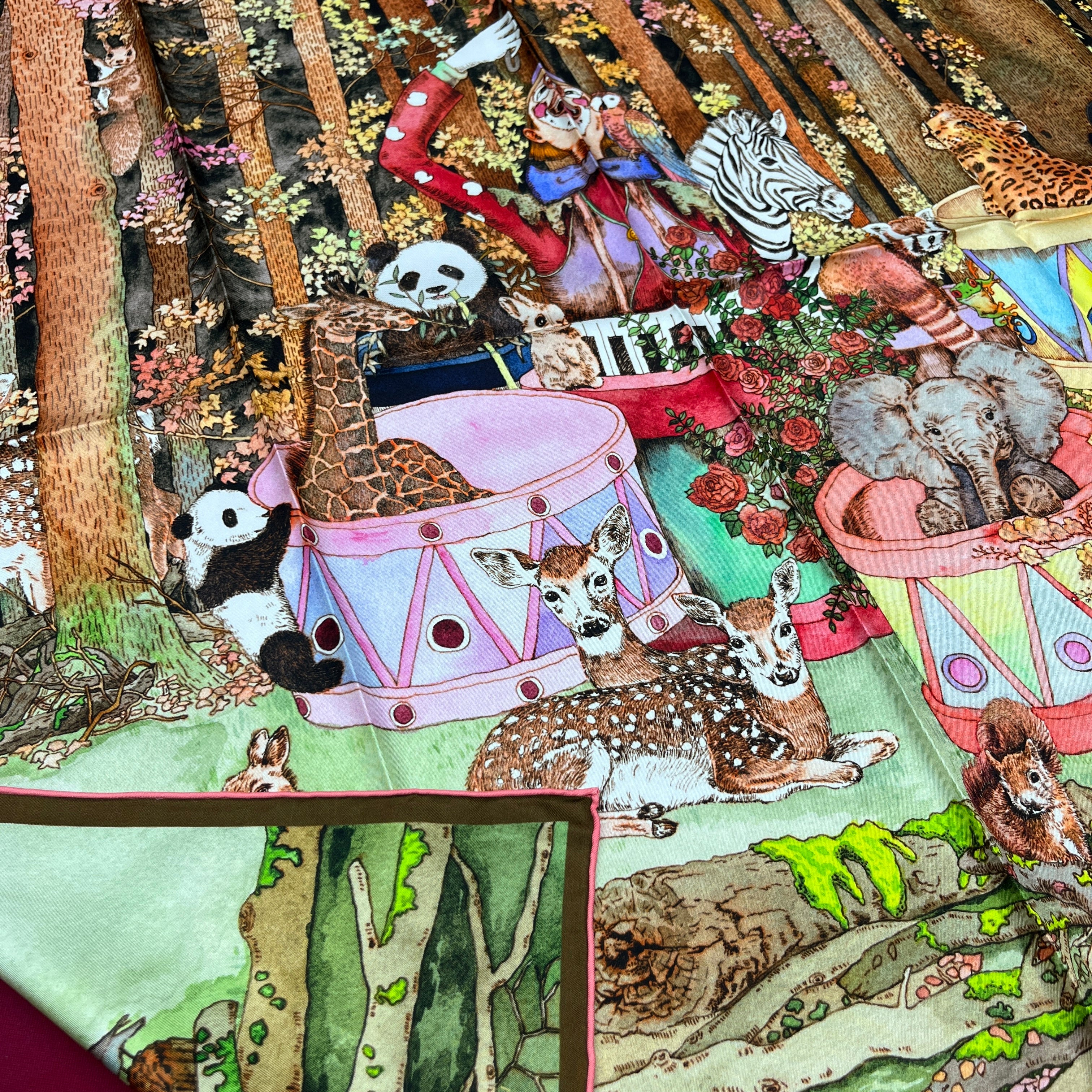 The Forest Circus｜ Designer Silk Scarf | Heavyweight | Double Sided