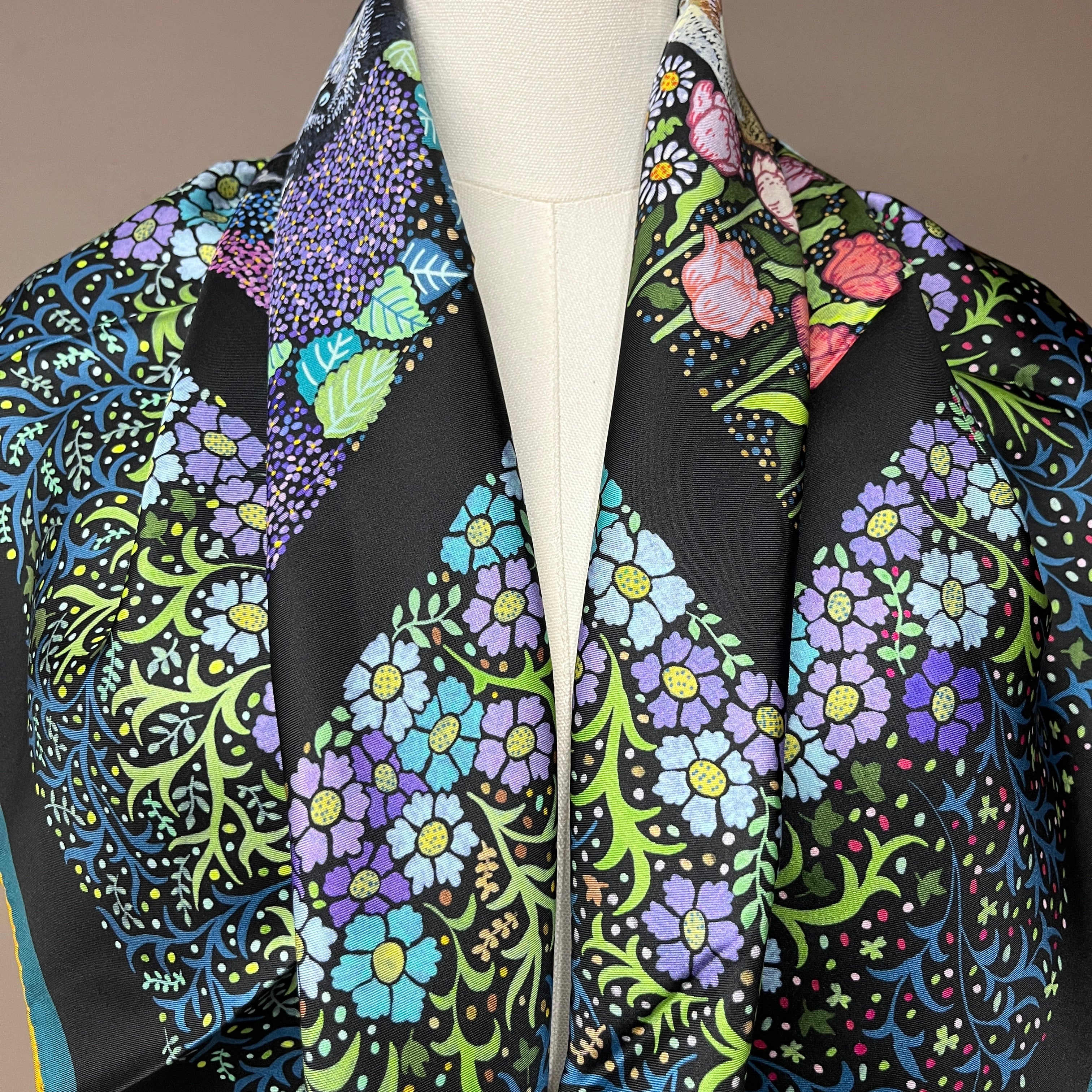 Whiskered Court: The Canine Chapter｜ Designer Silk Scarf | Heavyweight | Double Sided