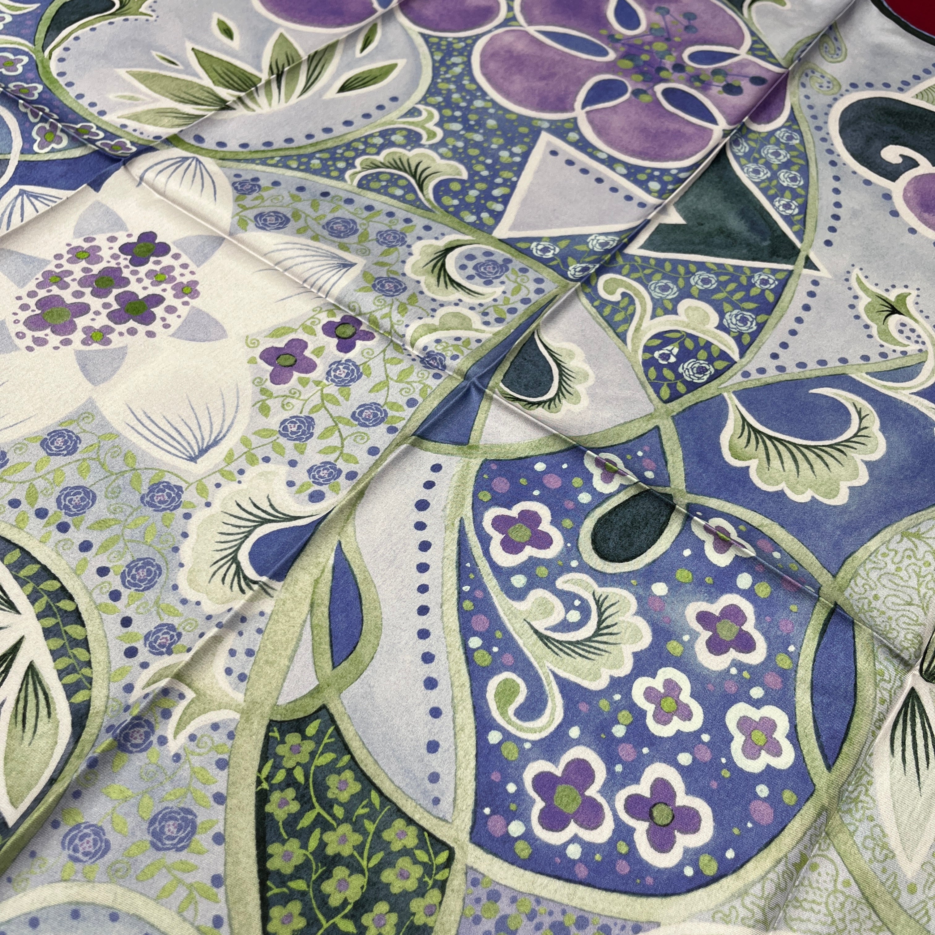 Rhythms of Bloom B｜ Designer Silk Scarf | Heavyweight | Double Sided