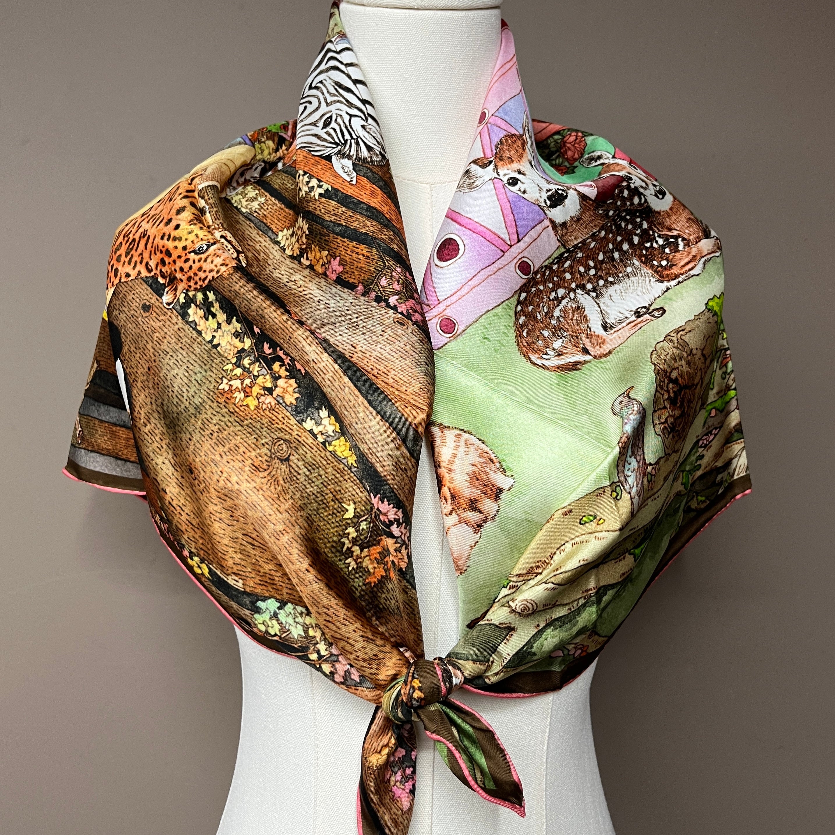 The Forest Circus｜ Designer Silk Scarf | Heavyweight | Double Sided