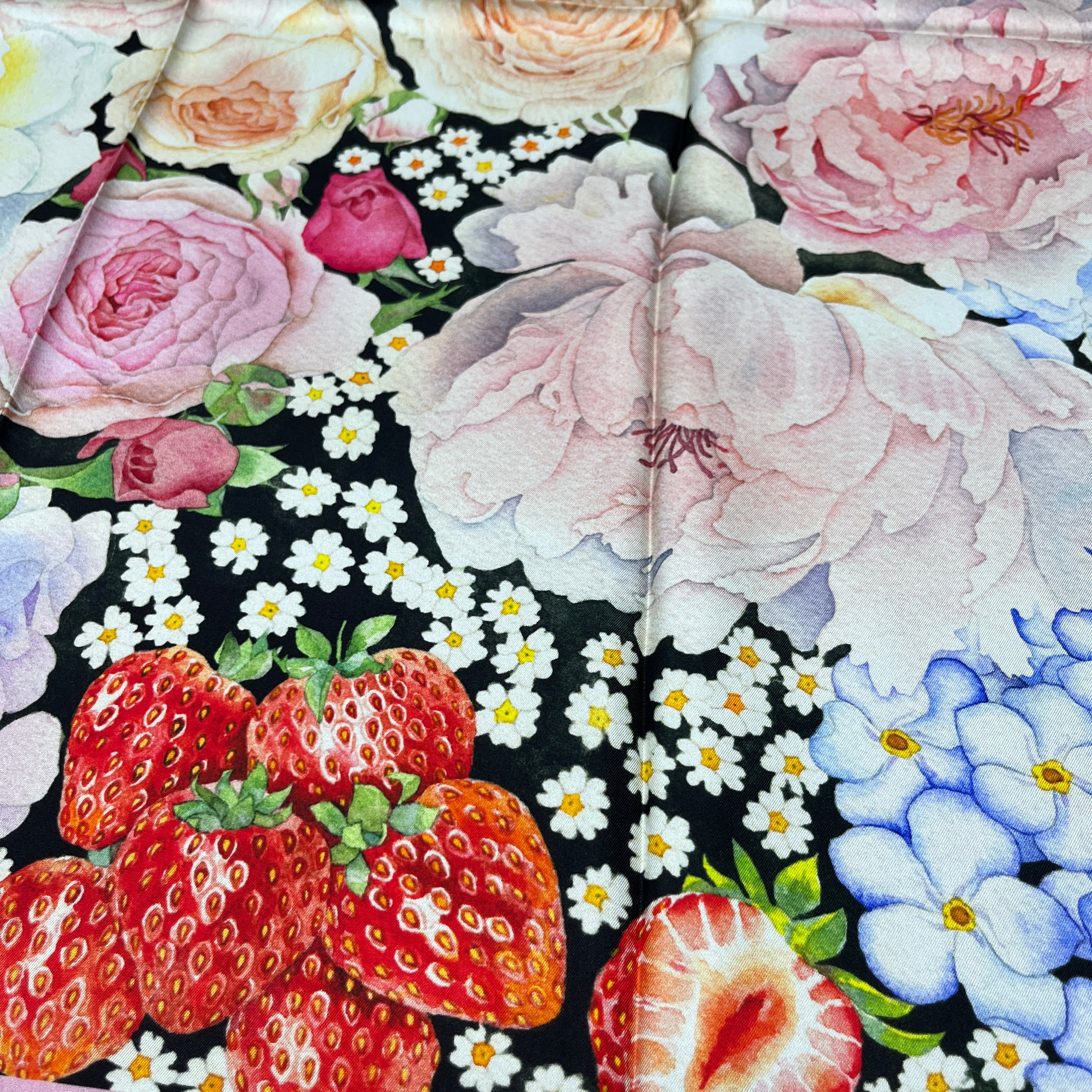 Garden Sonata｜ Designer Silk Scarf | Heavyweight | Double Sided