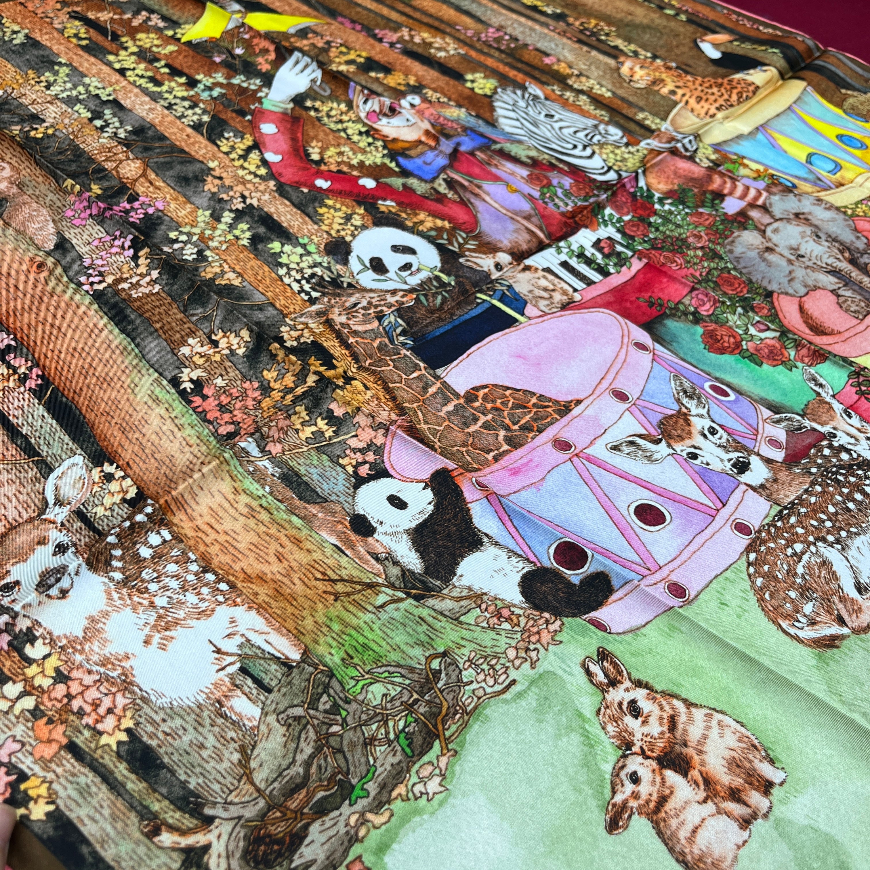 The Forest Circus｜ Designer Silk Scarf | Heavyweight | Double Sided