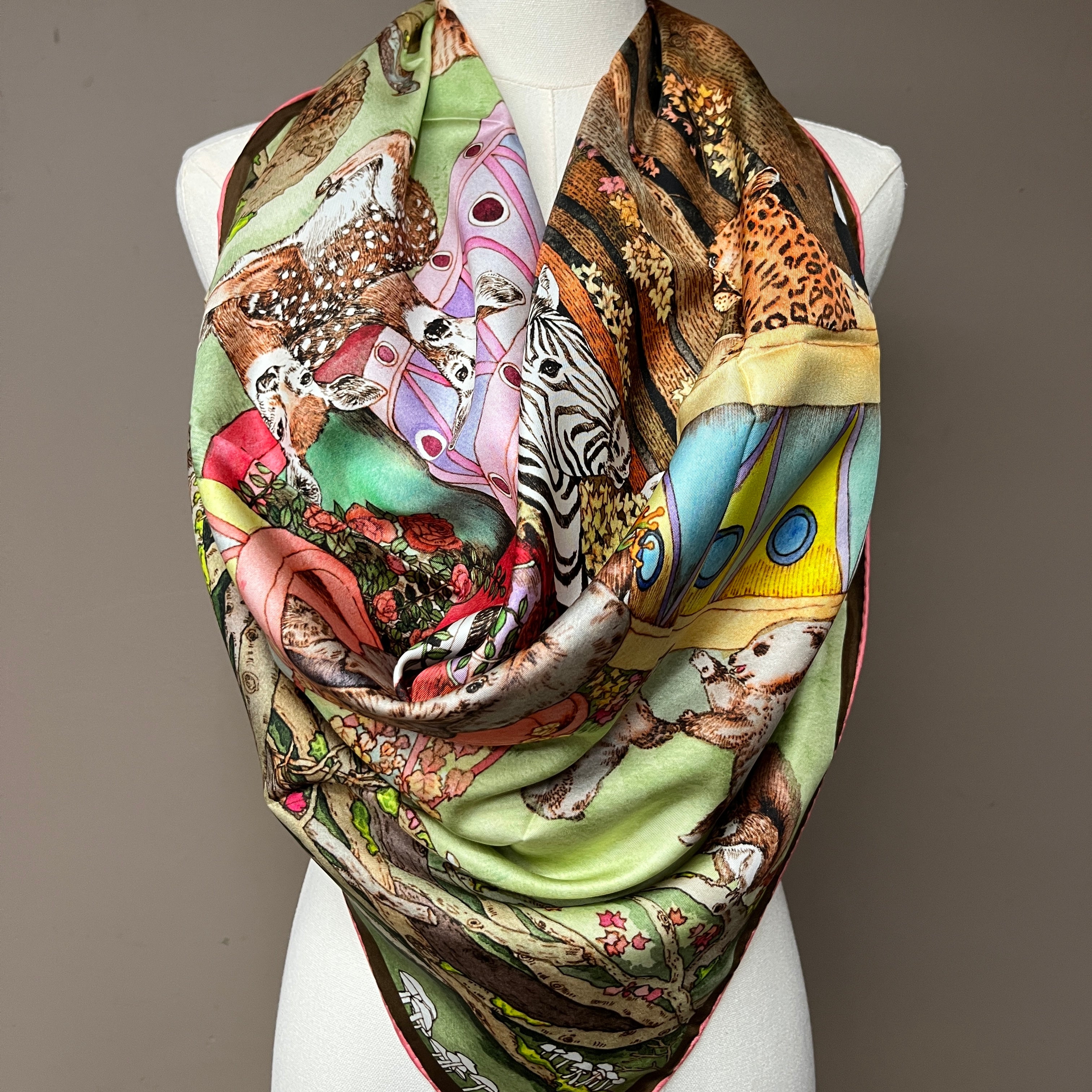 The Forest Circus｜ Designer Silk Scarf | Heavyweight | Double Sided