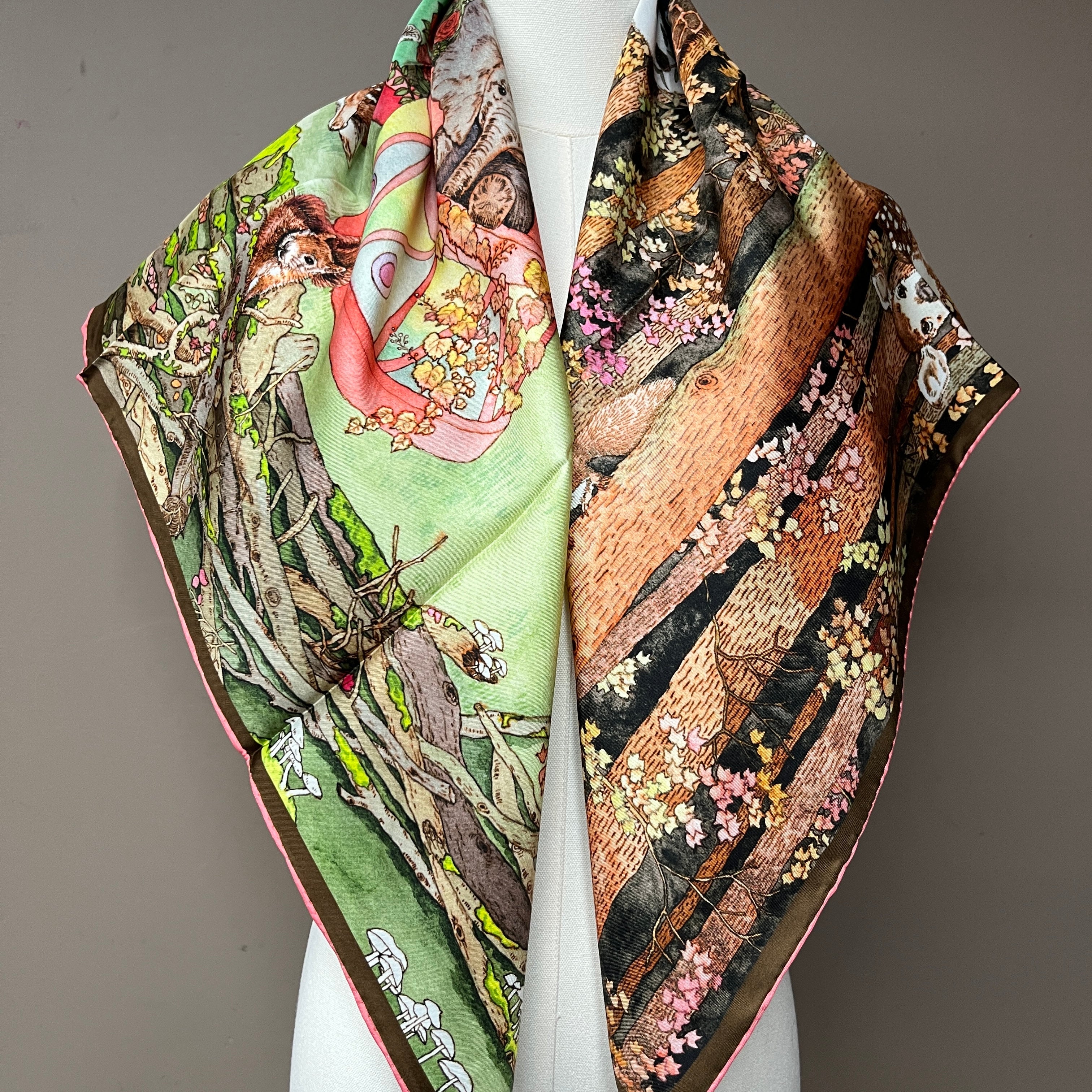 The Forest Circus｜ Designer Silk Scarf | Heavyweight | Double Sided