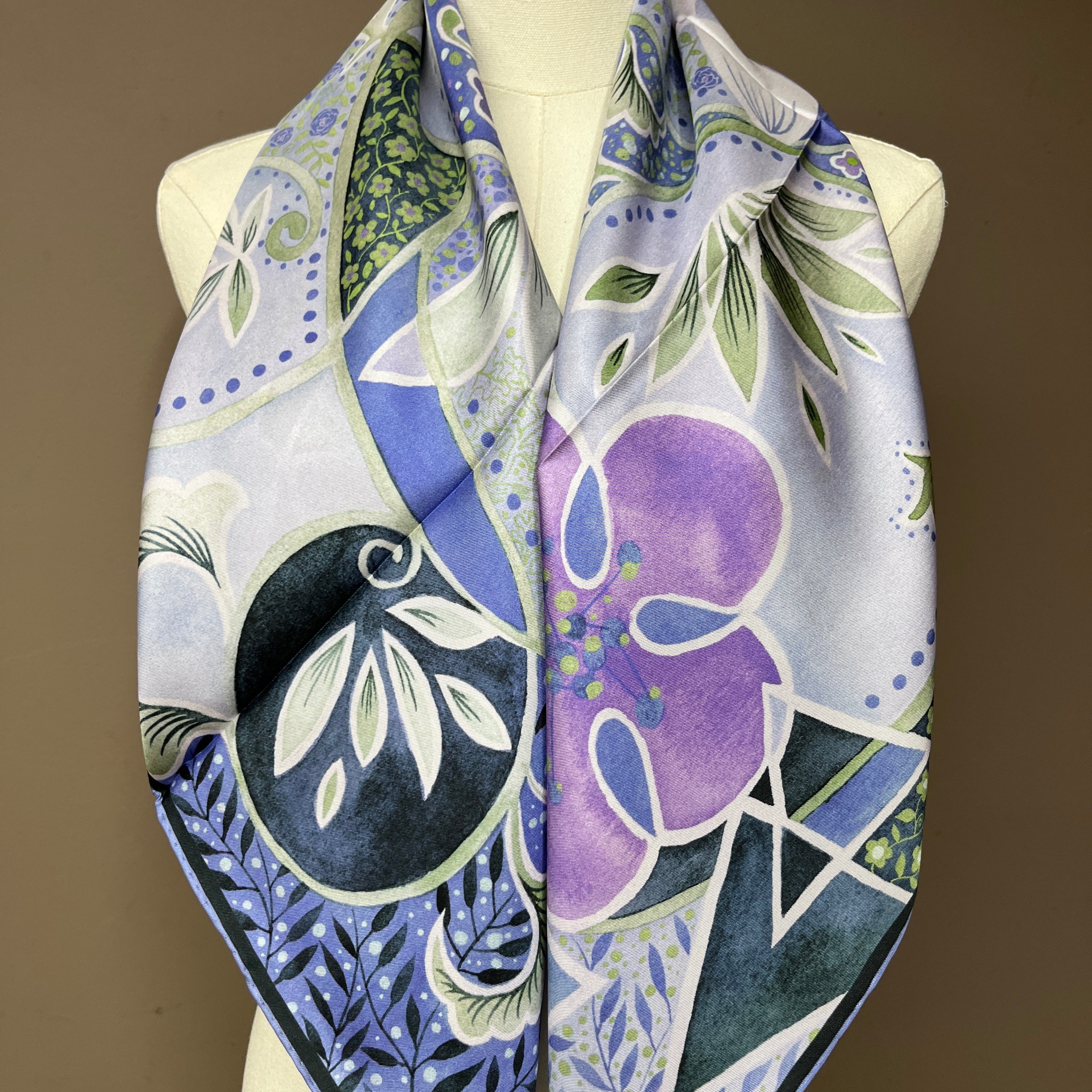 Rhythms of Bloom B｜ Designer Silk Scarf | Heavyweight | Double Sided