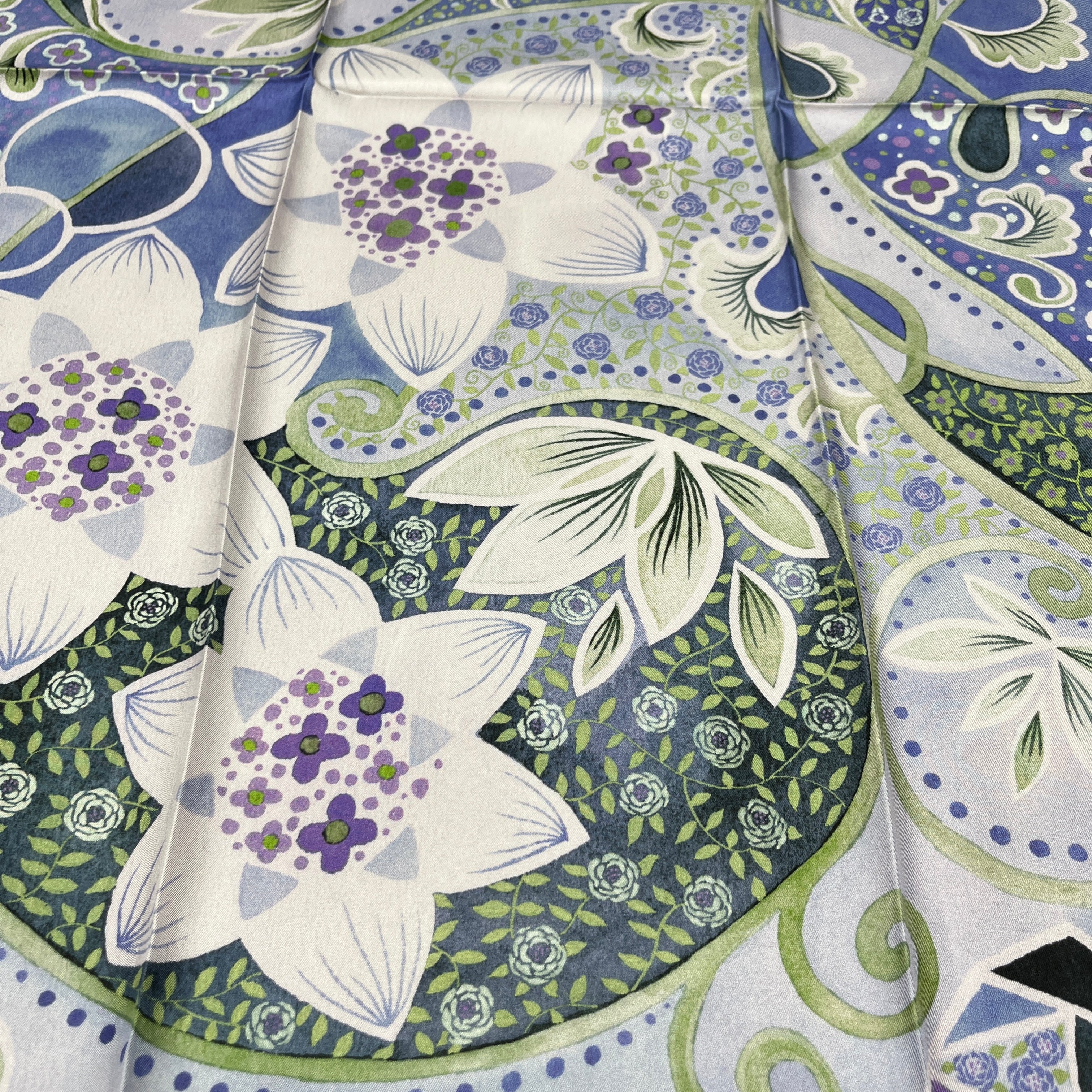 Rhythms of Bloom B｜ Designer Silk Scarf | Heavyweight | Double Sided