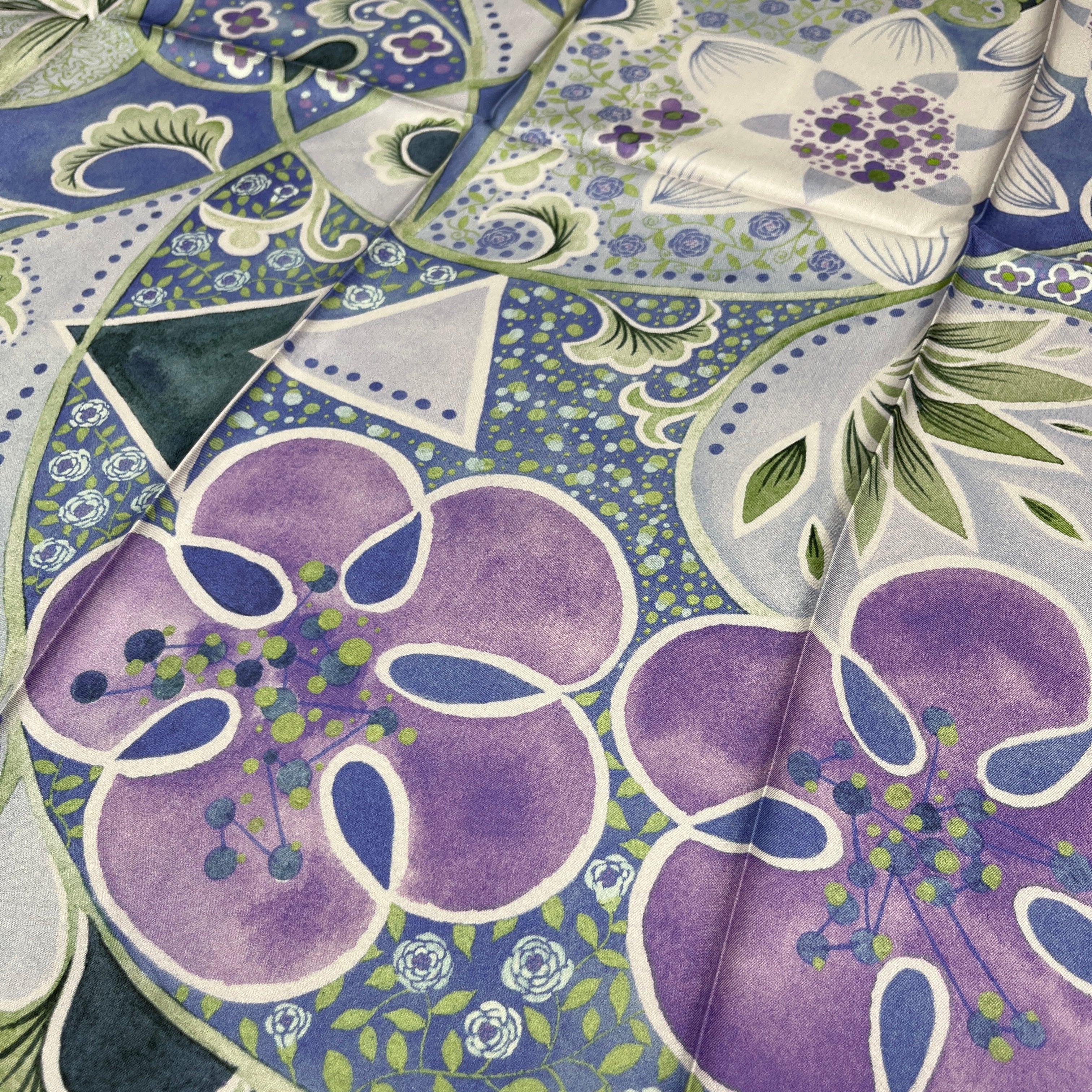 Rhythms of Bloom B｜ Designer Silk Scarf | Heavyweight | Double Sided